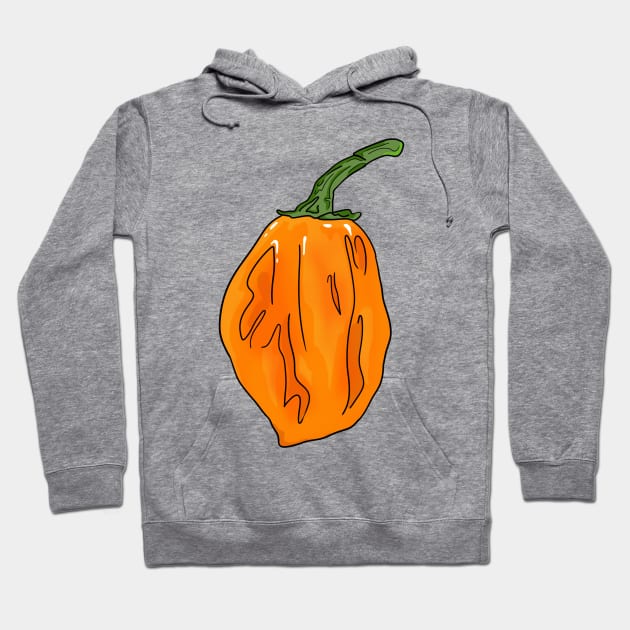 Habanero Orange Chili Pepper Hoodie by MojoCoffeeTime